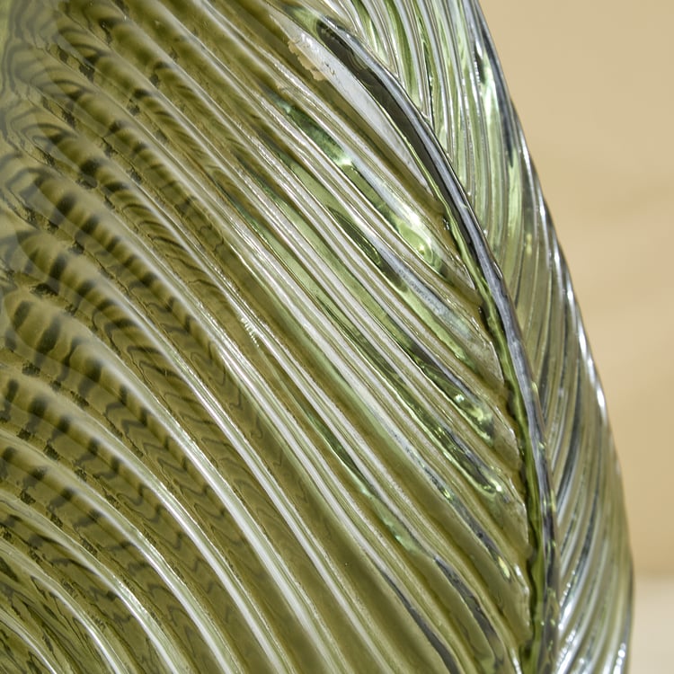 Botanica Flufois Glass Leaf Embossed Vase