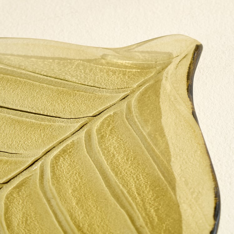 Botanica Flufois Glass Leaf Decorative Platter