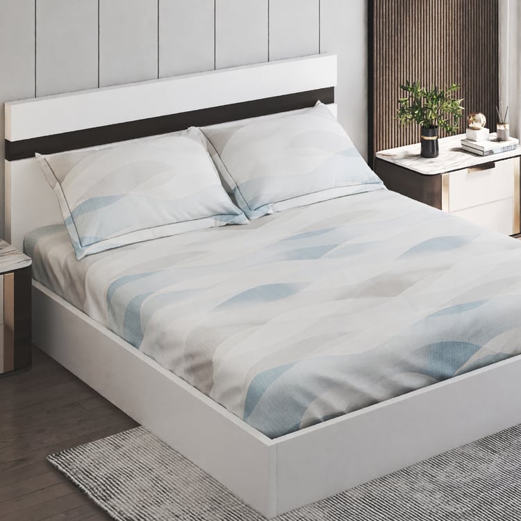 Iced Palace Cotton 180TC Printed 3Pcs King Fitted Bedsheet Set