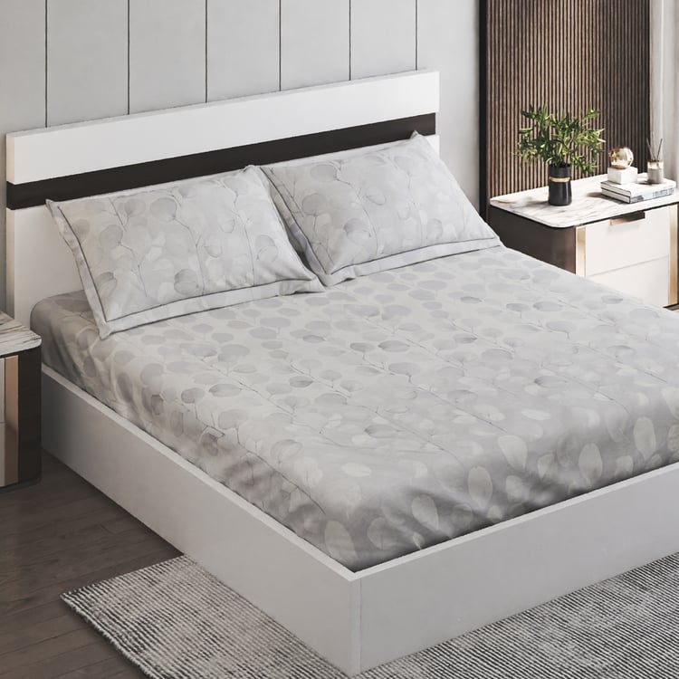 Iced Palace Louise Cotton 180TC Printed 3Pcs King Fitted Bedsheet Set