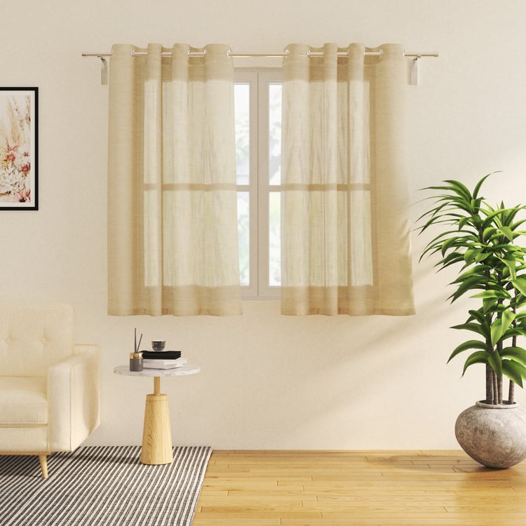Chanderi Haze Set of 2 Sheer Window Curtains
