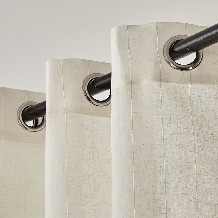 Chanderi Set of 2 Striped Sheer Window Curtains