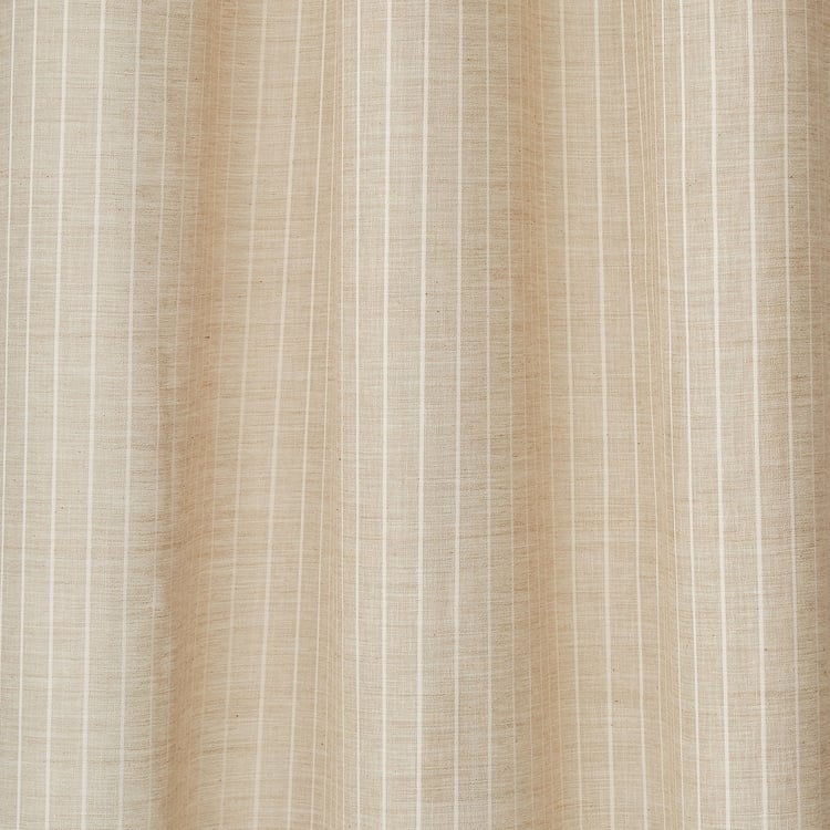 Chanderi Veil Set of 2 Striped Sheer Door Curtains