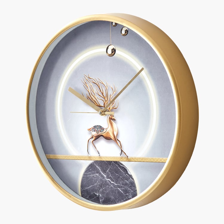 Corsica Casablanca Reindeer Print Wall Clock - 30cm