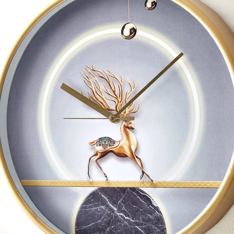 Corsica Casablanca Reindeer Print Wall Clock - 30cm