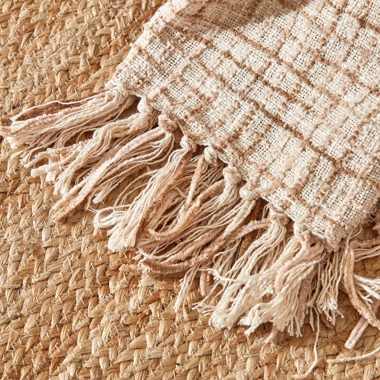 Sundried Sanctuary Whisp Cotton Checked Single Throw