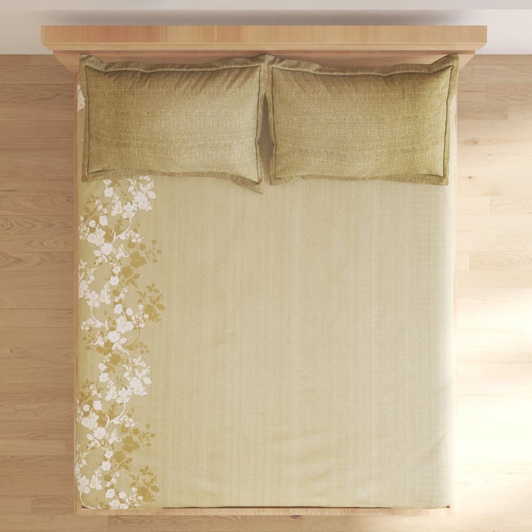 Botanica Laurel Cotton 144TC Printed 3Pcs King Fitted Bedsheet Set