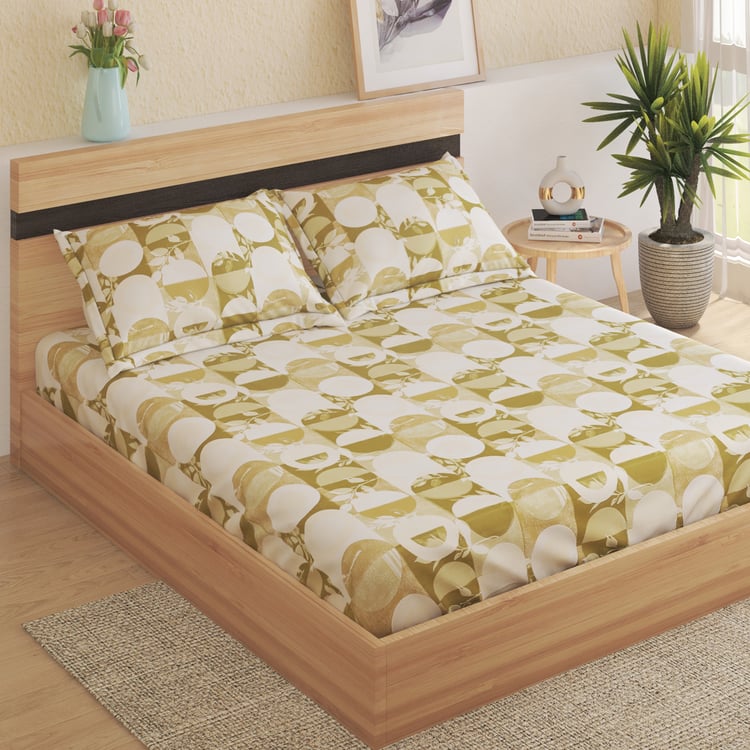 Botanica Cariad Cotton 144TC Printed 3Pcs Super King Bedsheet Set