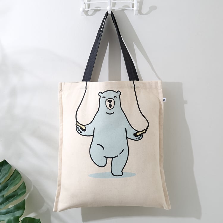 Garnet Bear Print Tote Bag