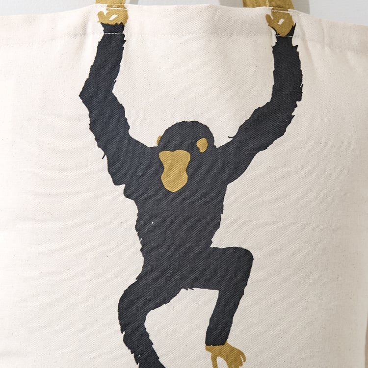 Garnet Chimpanzee Print Tote Bag