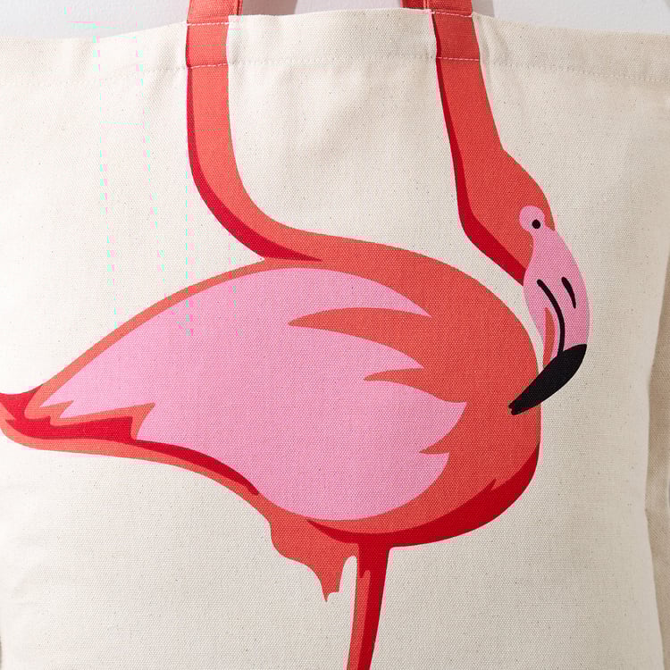 Garnet Flamingo Print Tote Bag