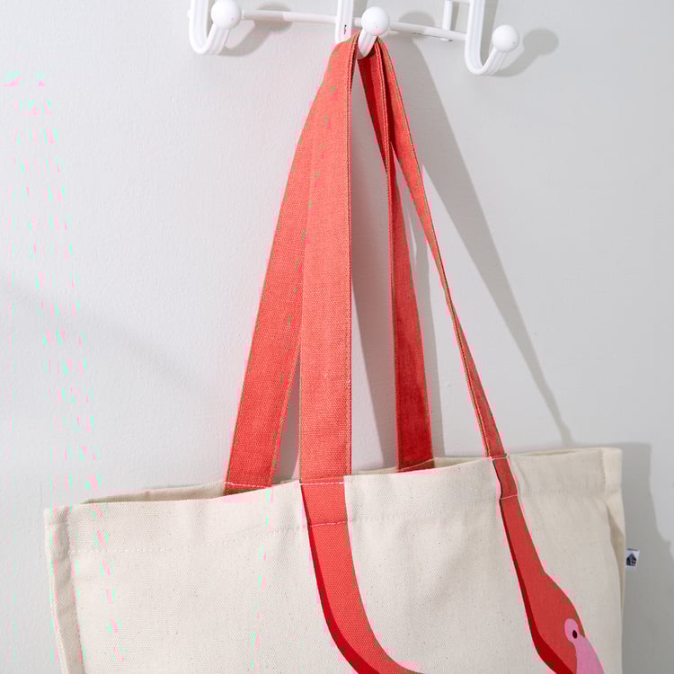 Garnet Flamingo Print Tote Bag