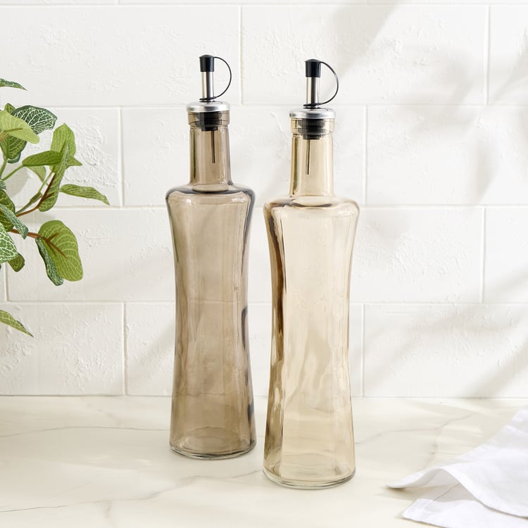 Pamolive Cuba Set of 2 Glass Oil Dispensers - 400ml