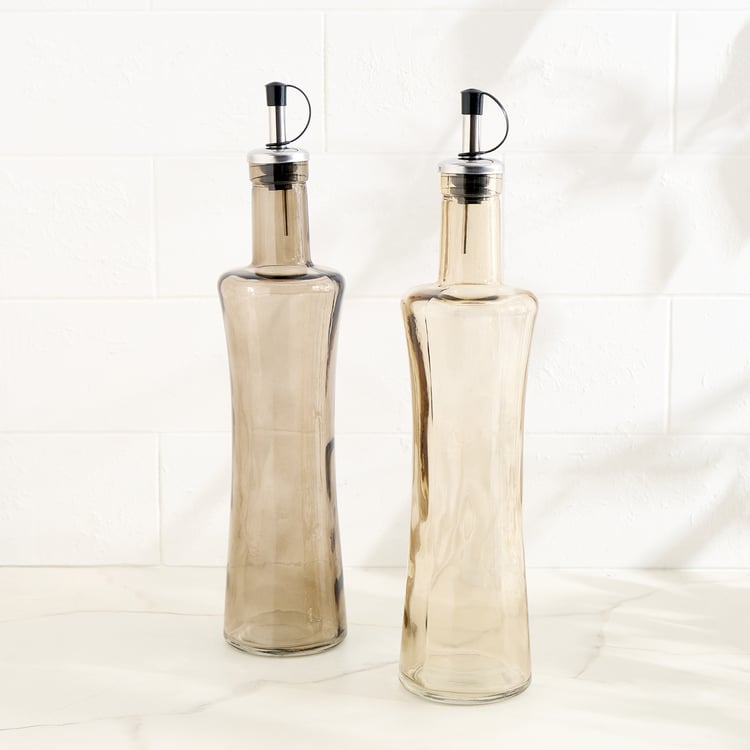 Pamolive Cuba Set of 2 Glass Oil Dispensers - 400ml
