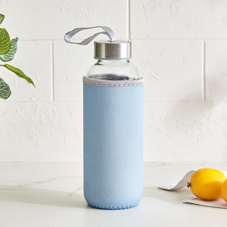 Favola Cadillac Glass Water Bottle with Pouch - 400ml