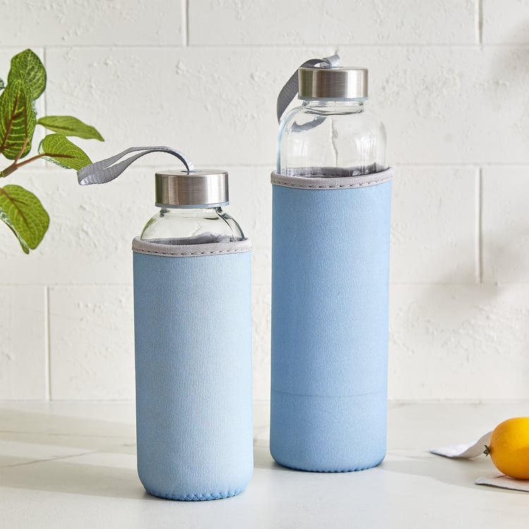 Favola Cadillac Glass Water Bottle with Pouch - 400ml