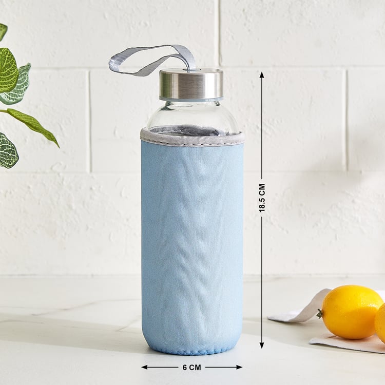 Favola Cadillac Glass Water Bottle with Pouch - 400ml