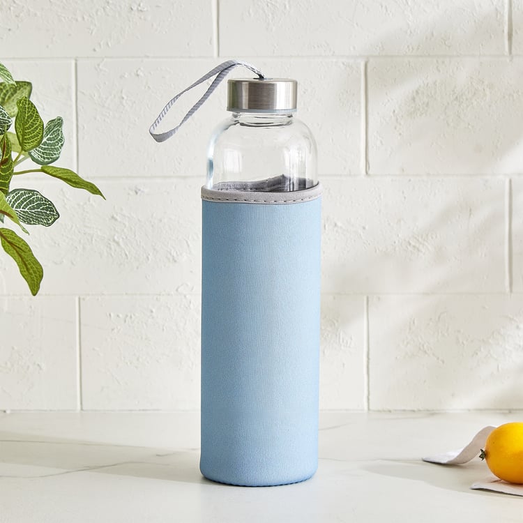 Favola Cadillac Glass Water Bottle with Pouch - 600ml