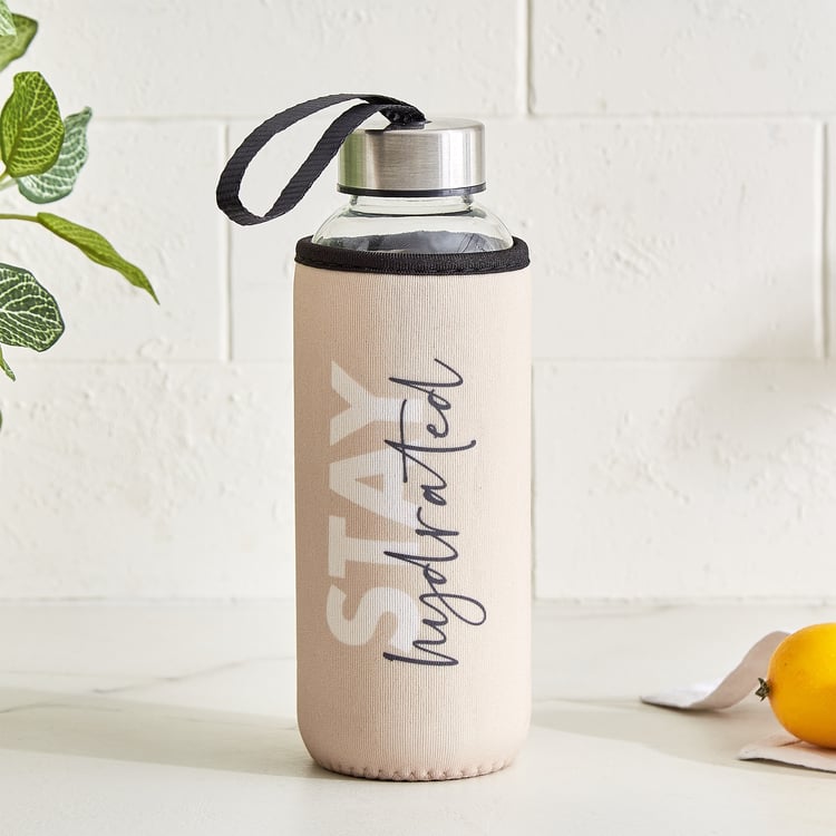 Favola Cadillac Glass Water Bottle with Pouch - 400ml