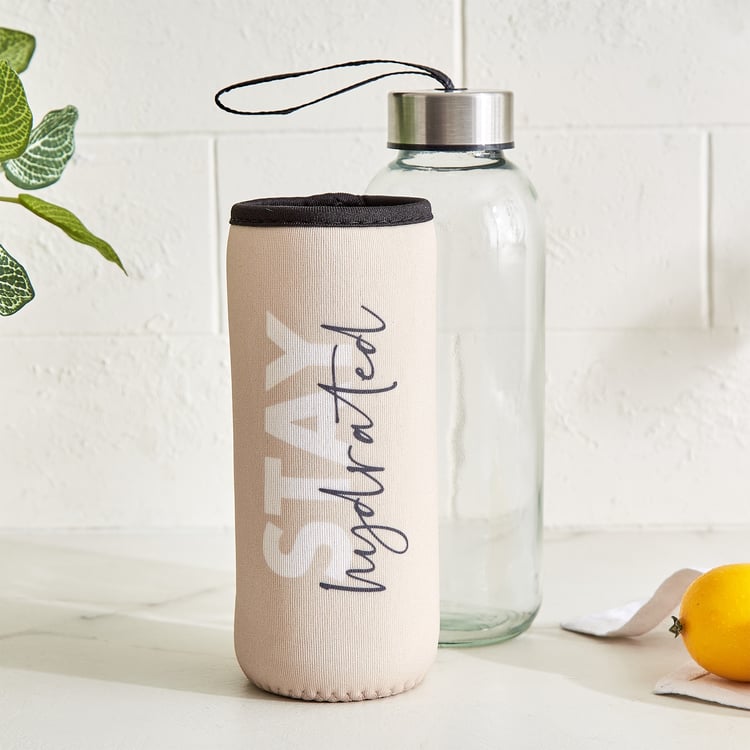 Favola Cadillac Glass Water Bottle with Pouch - 400ml