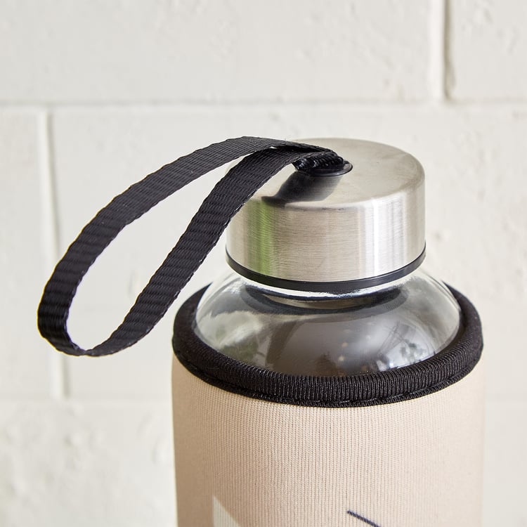 Favola Cadillac Glass Water Bottle with Pouch - 400ml