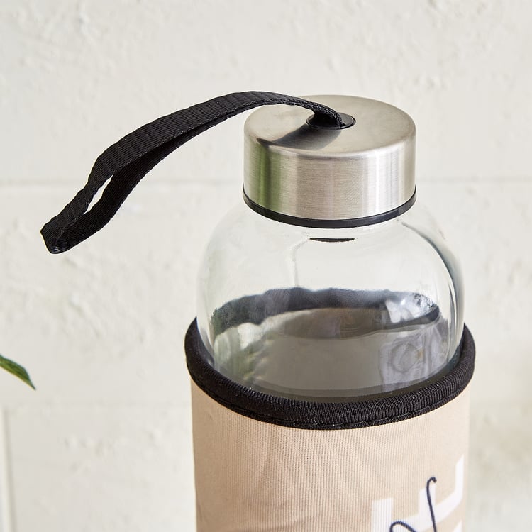 Favola Cadillac Glass Water Bottle with Pouch - 600ml