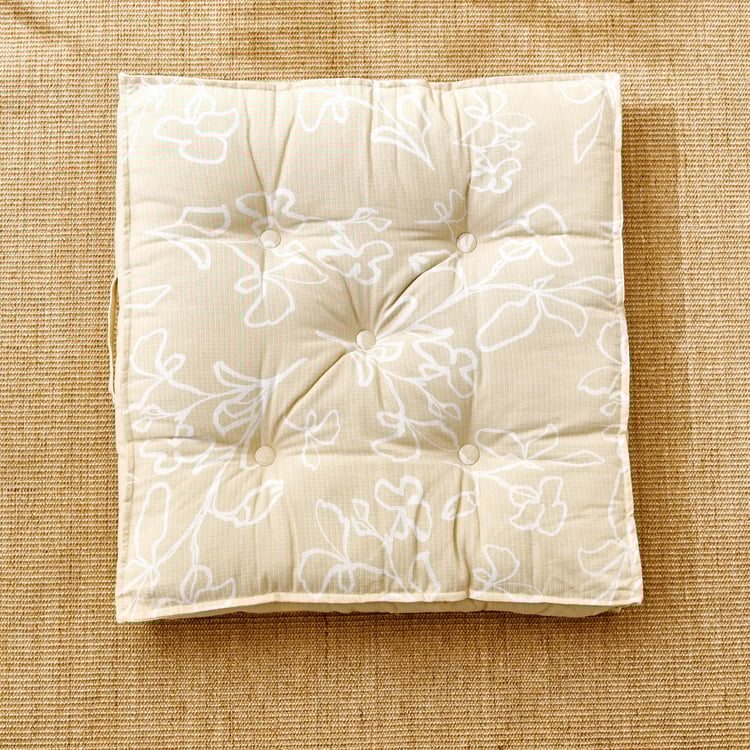 Poise Cotton Printed Floor Cushion - 65x65cm