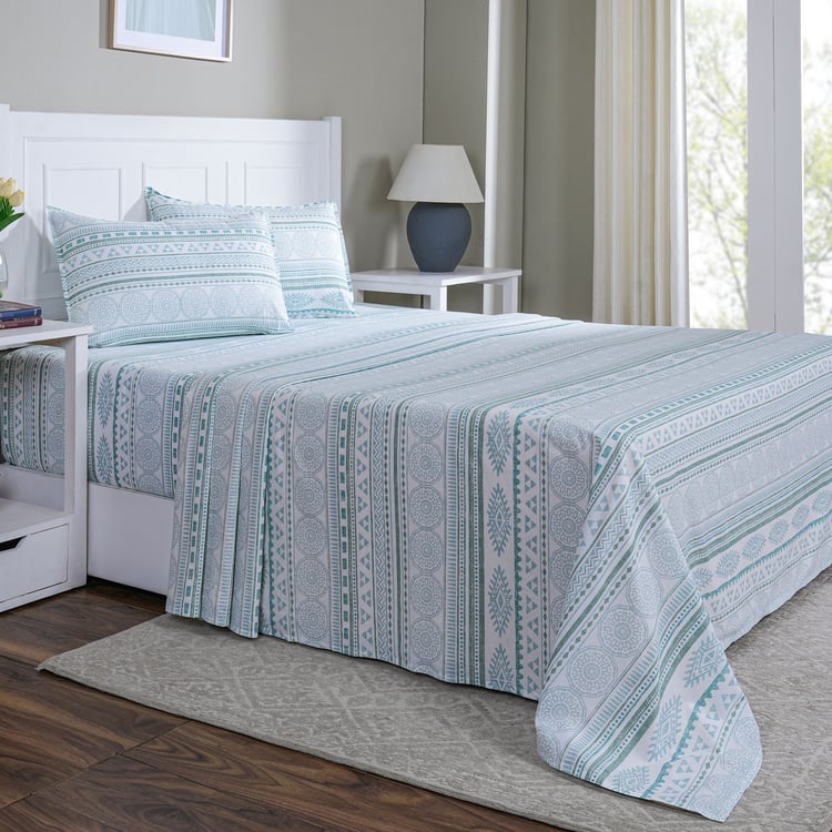 MASPAR Sensory Bloom Cotton 144TC Geometric Print 3Pcs Super King Bedsheet Set