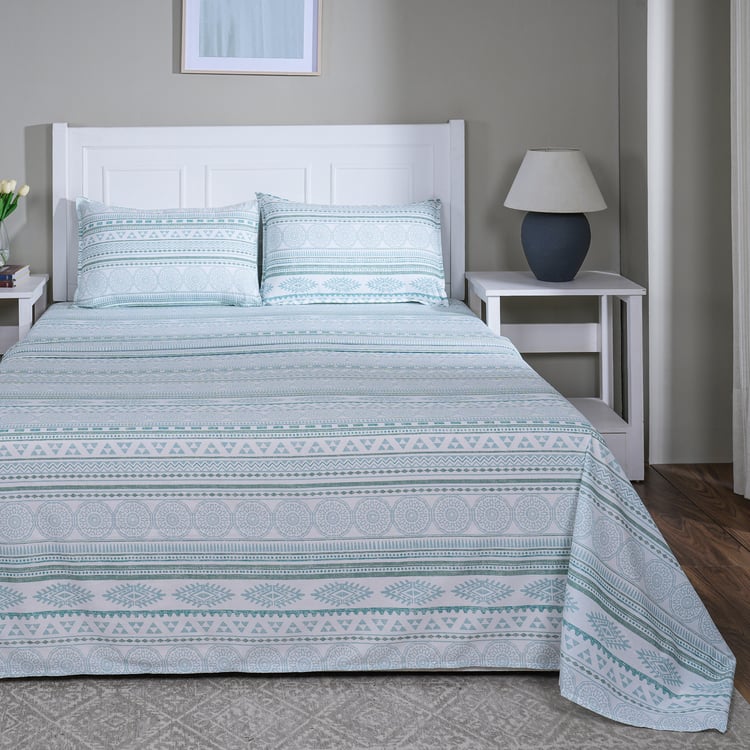MASPAR Sensory Bloom Cotton 144TC Geometric Print 3Pcs Super King Bedsheet Set