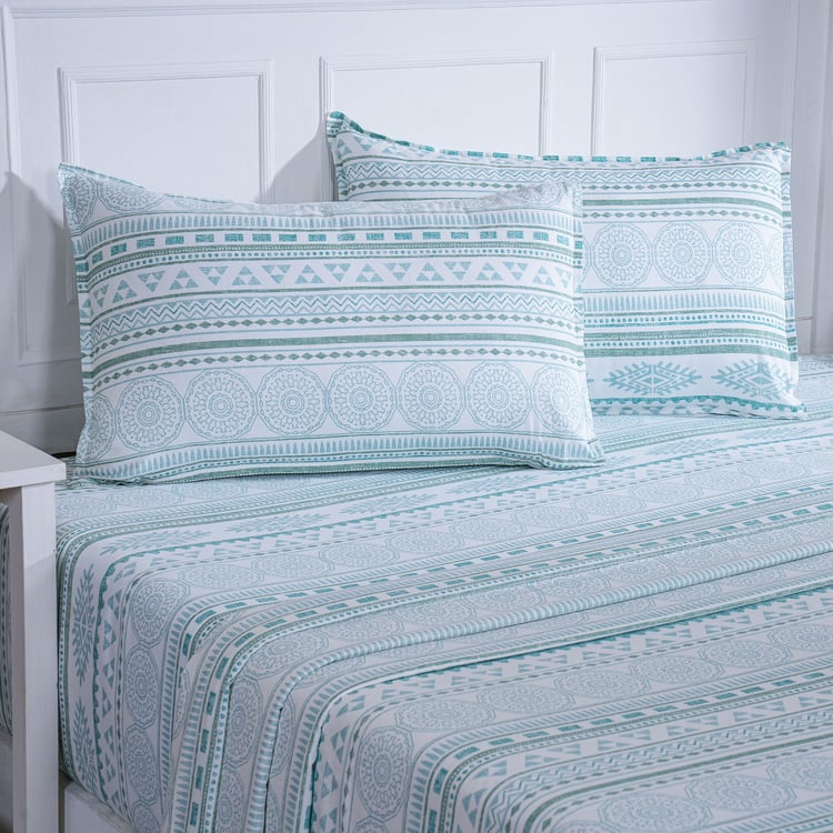 MASPAR Sensory Bloom Cotton 144TC Geometric Print 3Pcs Super King Bedsheet Set