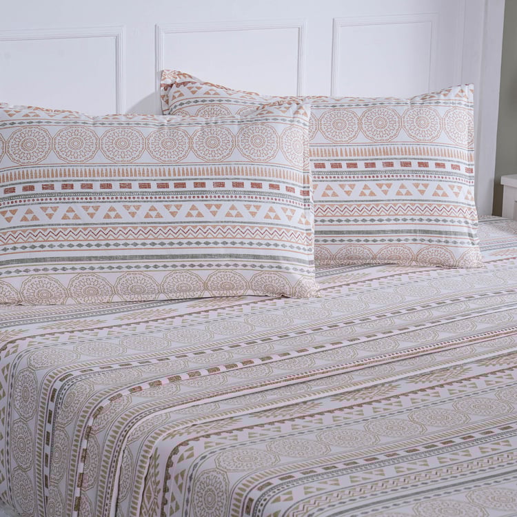 MASPAR Sensory Bloom Cotton 144TC Printed 3Pcs King Bedsheet Set
