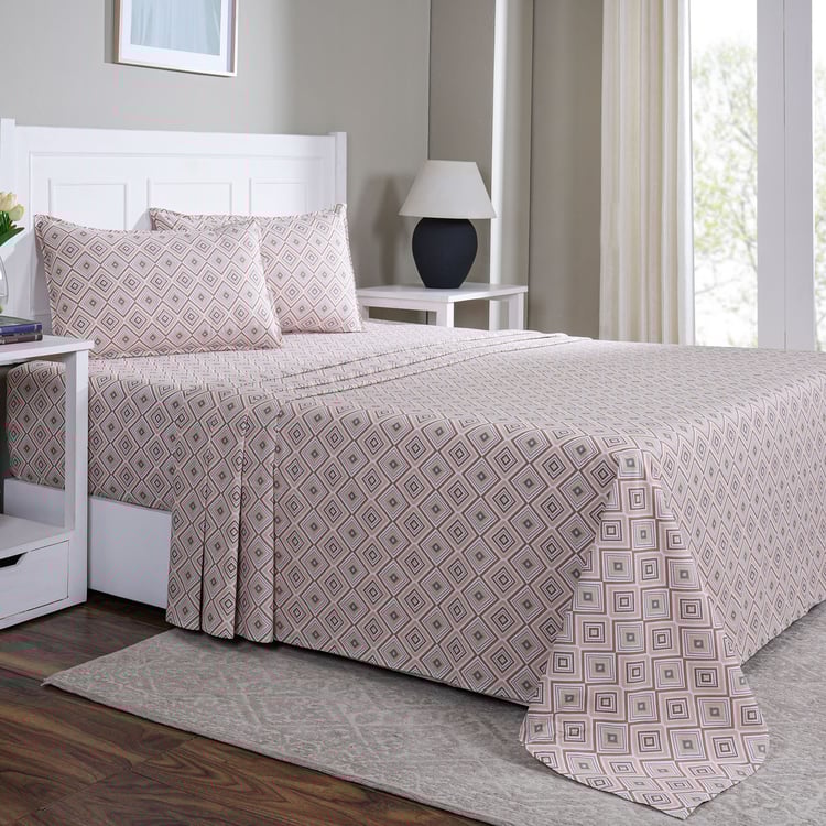 MASPAR Sensory Bloom Cotton 144TC Printed 3Pcs King Bedsheet Set