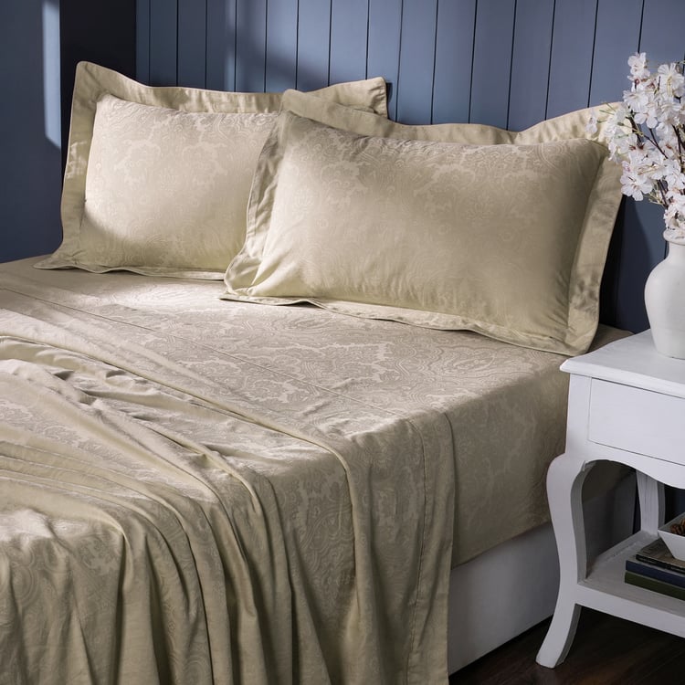 MASPAR Cotton 300TC Jacquard 4Pcs Super King Bedsheet Set
