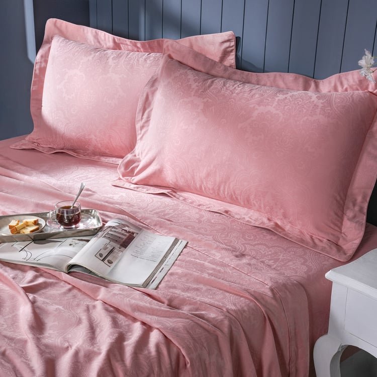 MASPAR Cotton 300TC Jacquard 4Pcs Super King Bedsheet Set