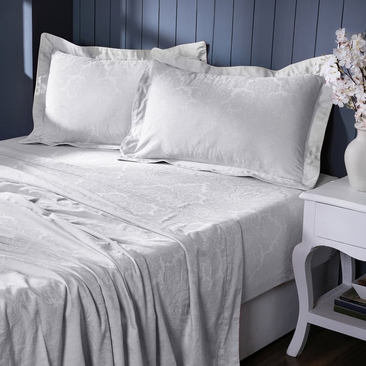 MASPAR Cotton 300TC Jacquard 4Pcs Super King Bedsheet Set