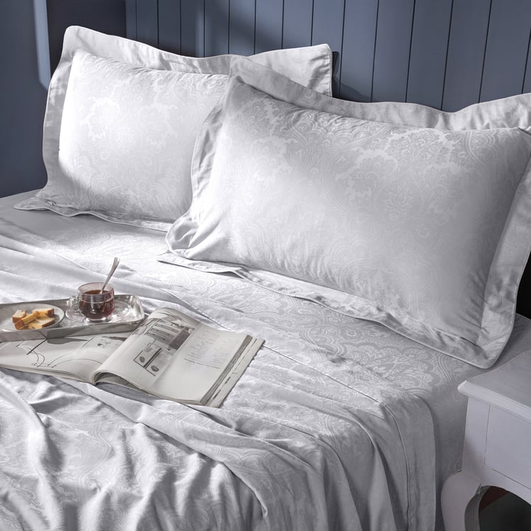 MASPAR Cotton 300TC Jacquard 4Pcs Super King Bedsheet Set