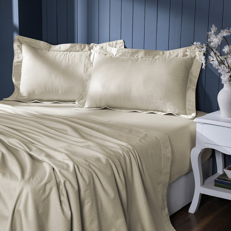 MASPAR Cotton 300TC Jacquard 4Pcs Super King Bedsheet Set