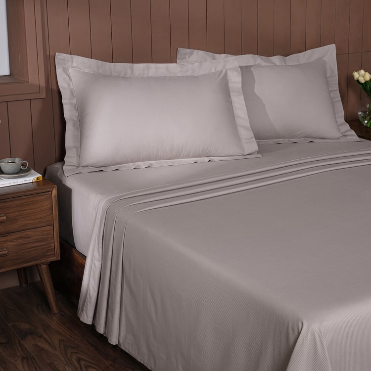 MASPAR Cotton 200TC Jacquard 3Pcs Super King Bedsheet Set
