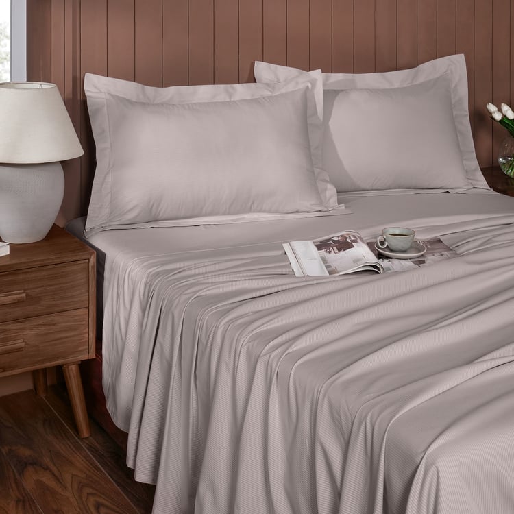 MASPAR Cotton 200TC Jacquard 3Pcs Super King Bedsheet Set