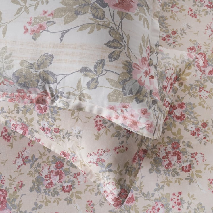 MASPAR Sensory Bloom Cotton 300TC Floral Print 3Pcs King Bedsheet Set