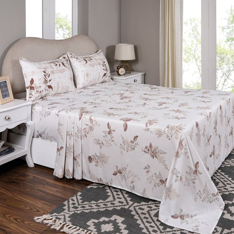 MASPAR Sensory Bloom Cotton 300TC Floral Print 3Pcs Super King Bedsheet Set