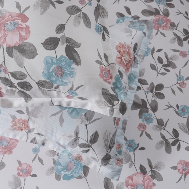 MASPAR Sensory Bloom Cotton 300TC Floral Print 3Pcs King Bedsheet Set