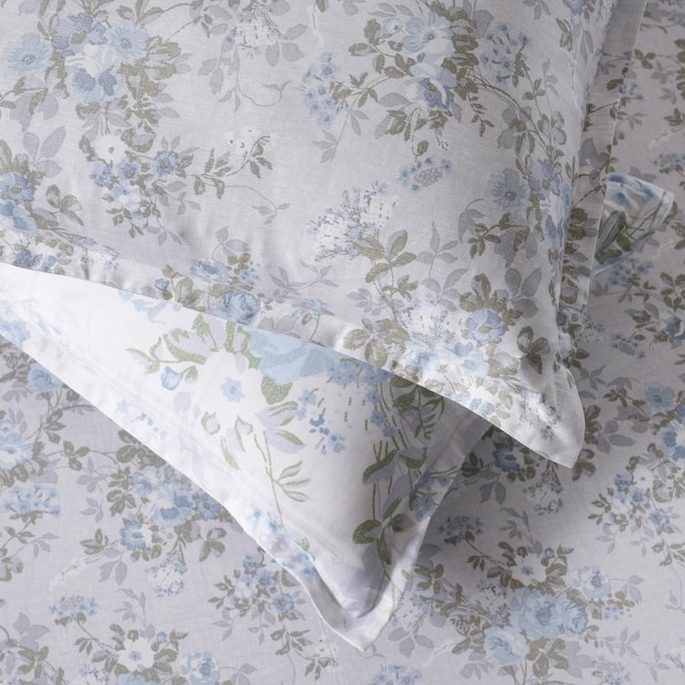MASPAR Sensory Bloom Cotton 300TC Printed 3Pcs Super King Bedsheet Set