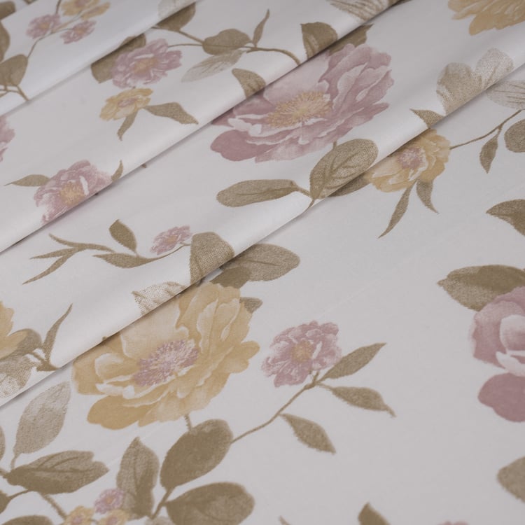 MASPAR Sensory Bloom Cotton 300TC Floral Print 3Pcs King Bedsheet Set