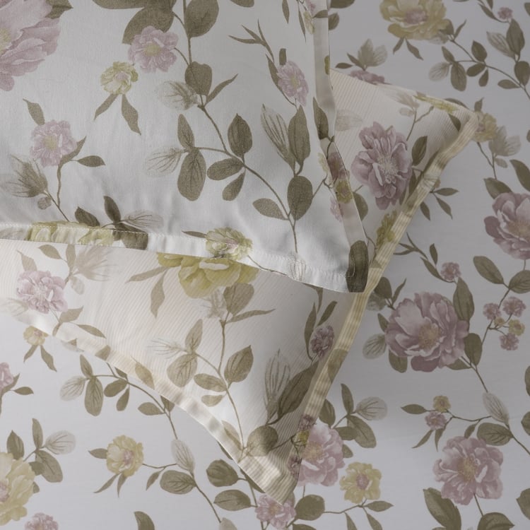 MASPAR Sensory Bloom Cotton 300TC Floral Print 3Pcs King Bedsheet Set