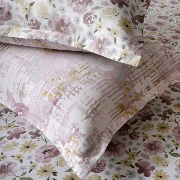MASPAR Sensory Bloom Cotton 300TC Floral Print 3Pcs Super King Bedsheet Set