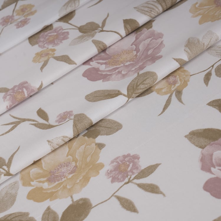 MASPAR Sensory Bloom Cotton 300TC Floral Print 3Pcs Super King Bedsheet Set