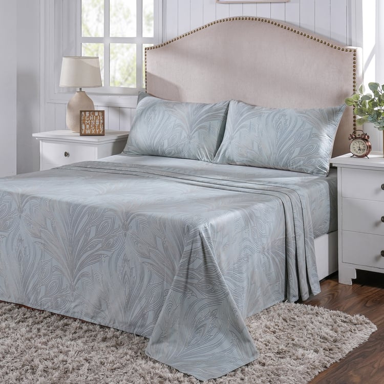 MASPAR Classical Ornate Cotton 400TC Printed 3Pcs Super King Bedsheet Set