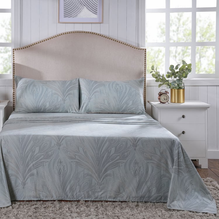 MASPAR Classical Ornate Cotton 400TC Printed 3Pcs Super King Bedsheet Set