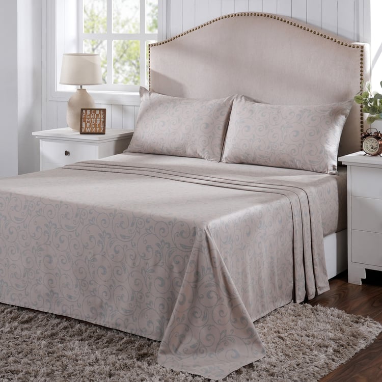 MASPAR Classical Ornate Cotton 400TC Printed 3Pcs Super King Bedsheet Set